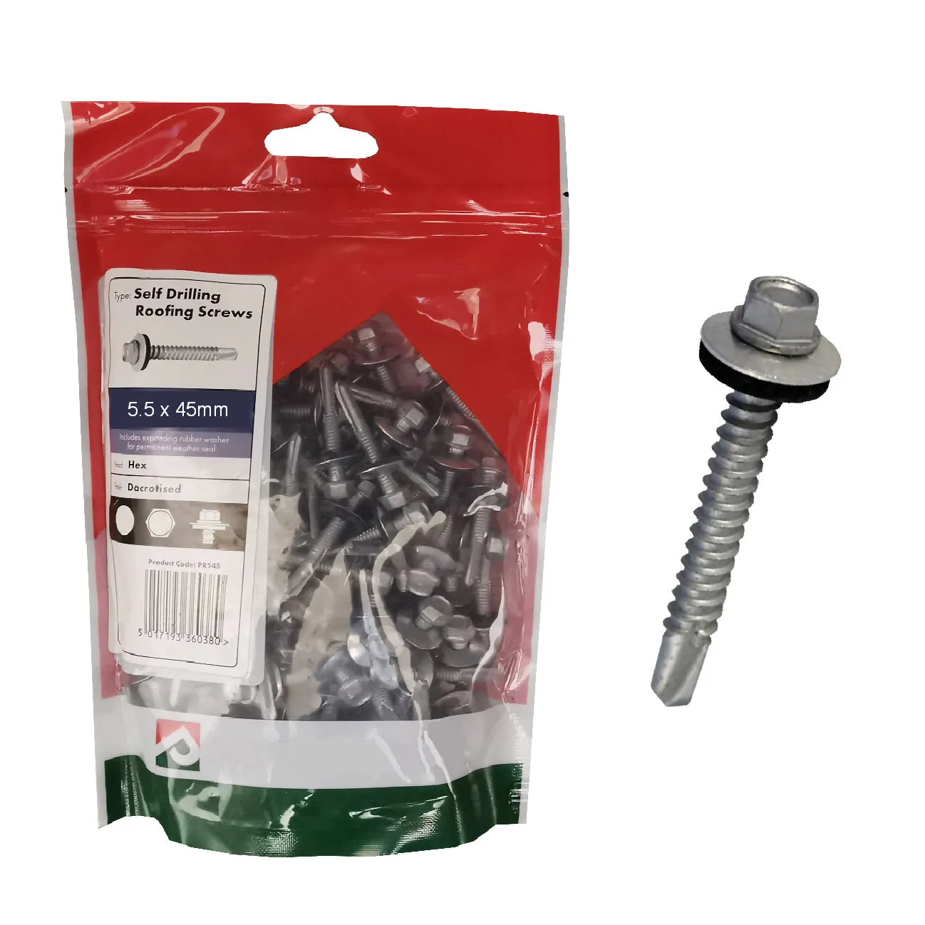 100 x Roofing & Cladding Screws 5.5 x 45mm Self Drill