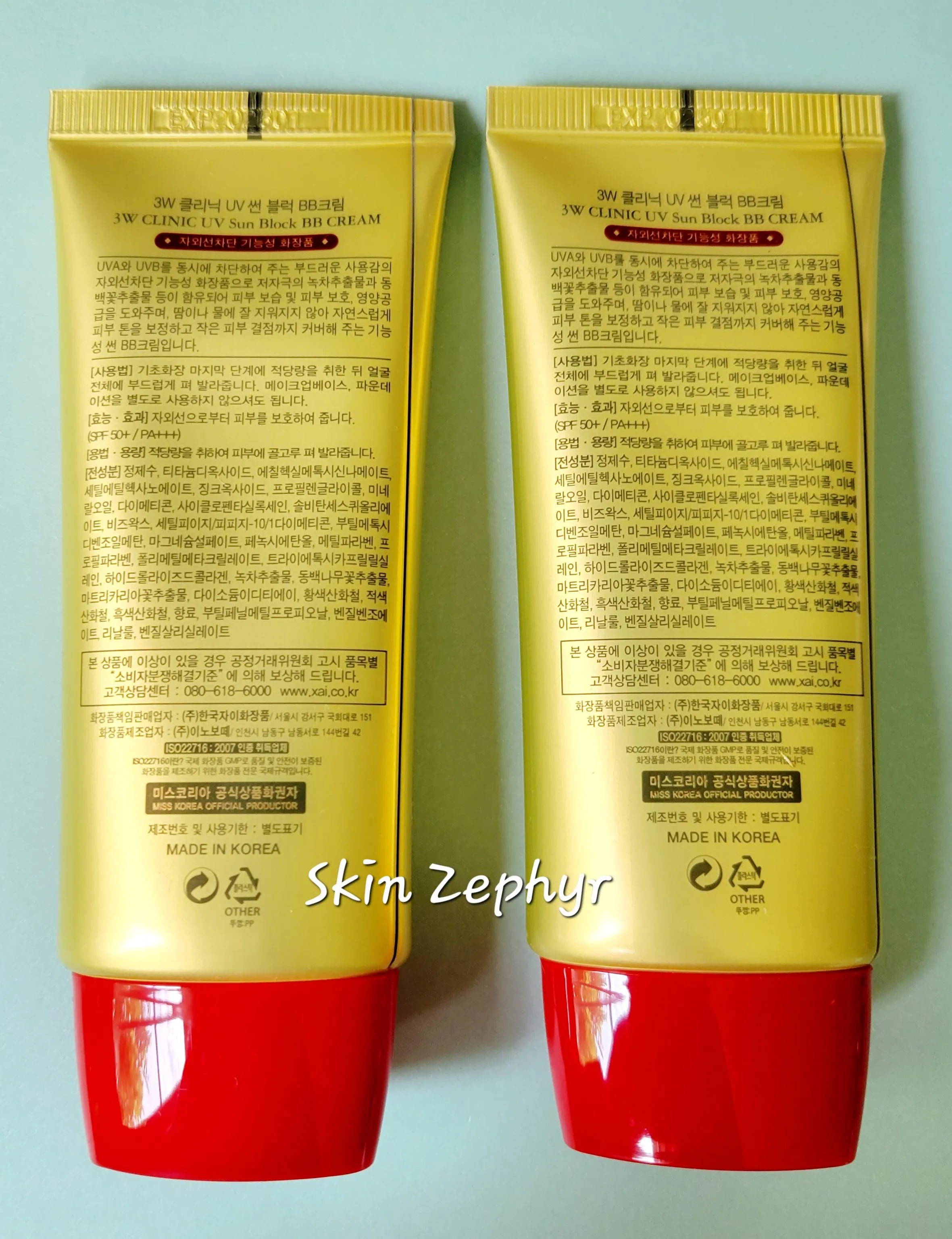 3W Clinic UV Sun Block BB Cream SPF50 PA    DUAL PACK