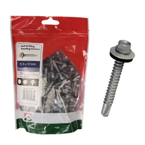 50 x  Roofing & Cladding Screws 5.5 x 57mm Self Drill