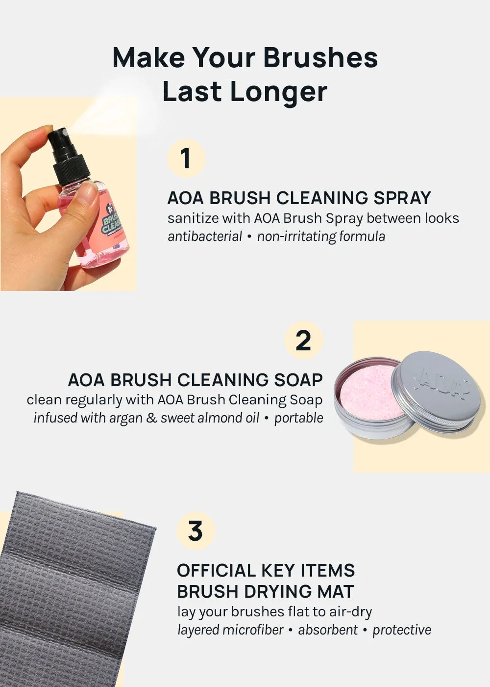 AOA Hero Brush Set   Silicone Travel Case