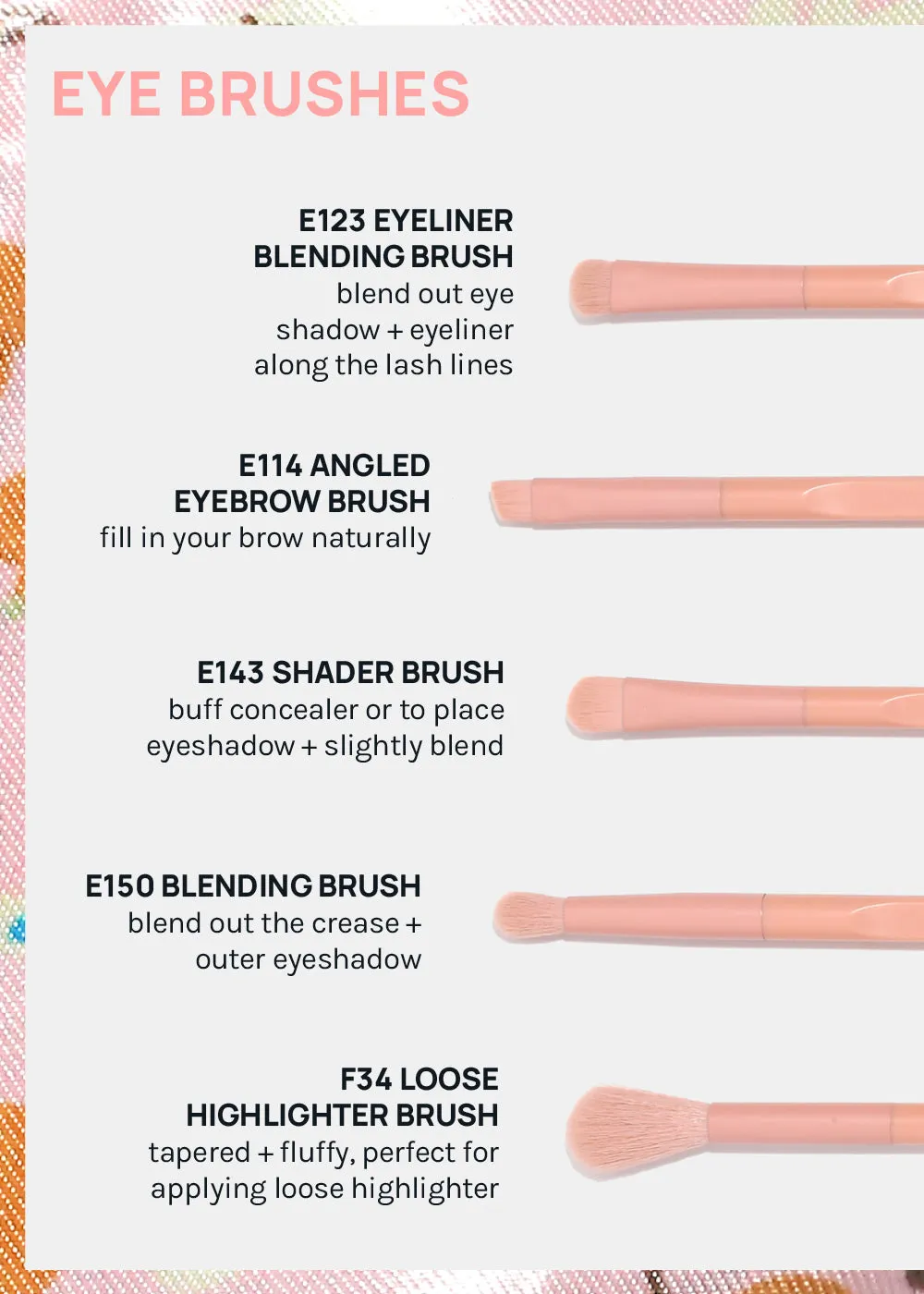 AOA Matte Rose Brush Set   Satin Travel Roll