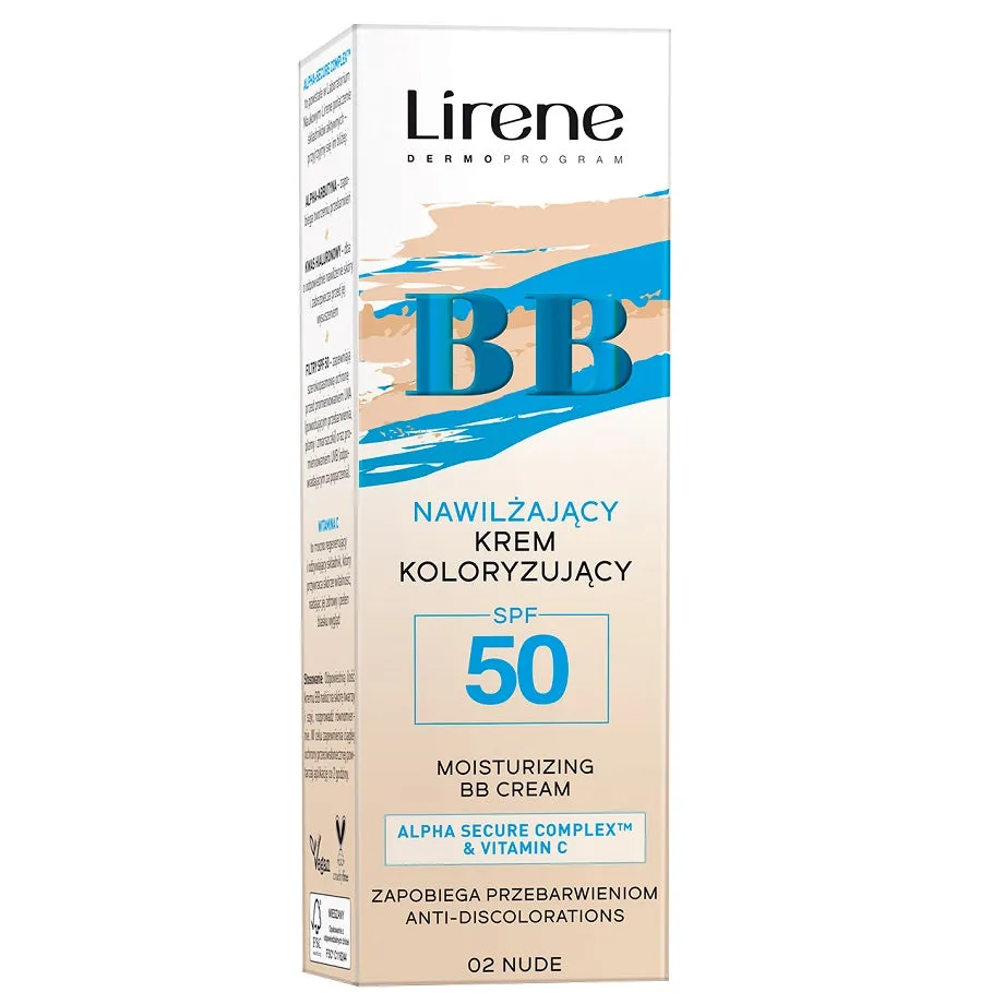 BB nawilżający krem koloryzujący SPF50 02 Nude 30ml