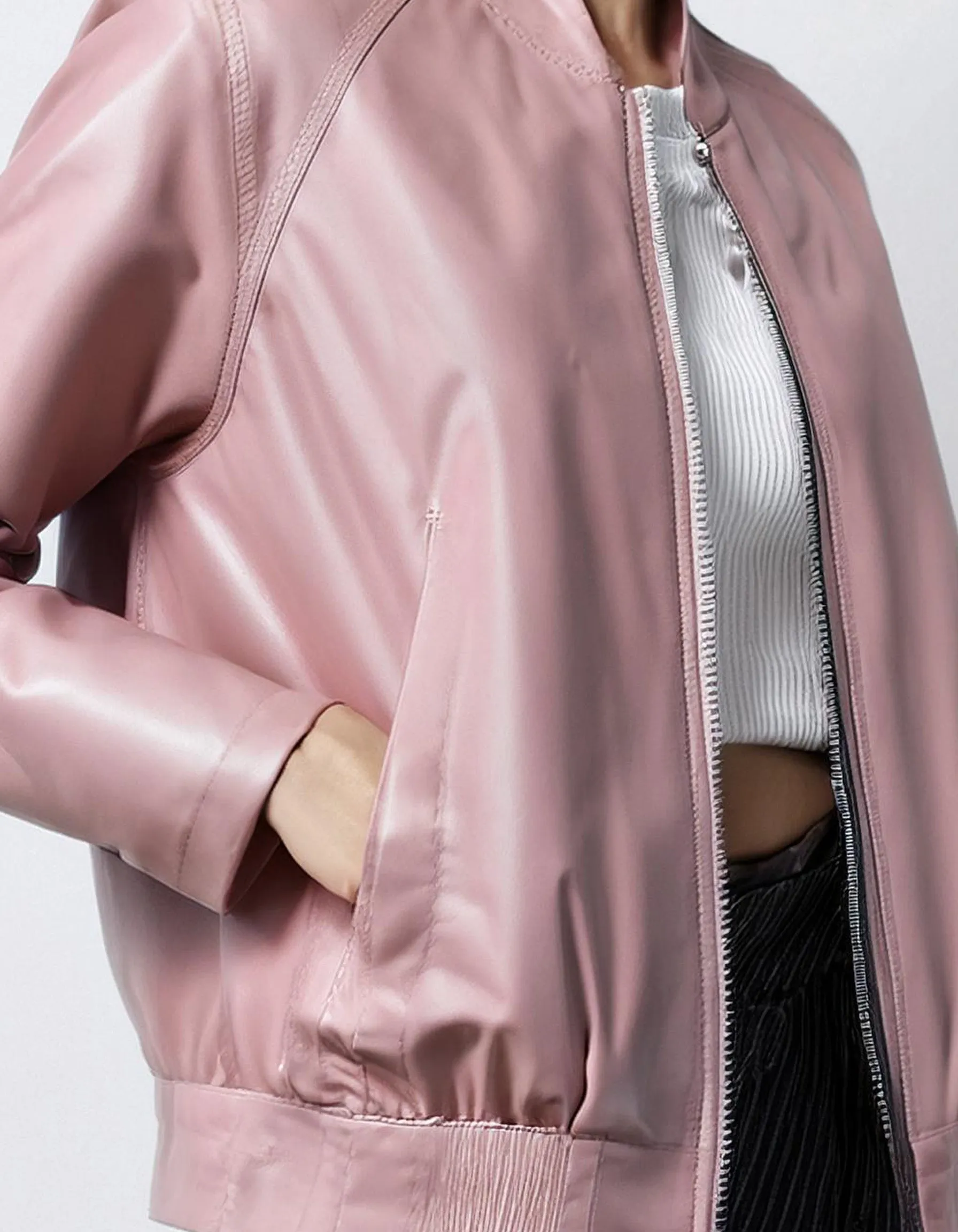 Blush Pink Bomber Jacket