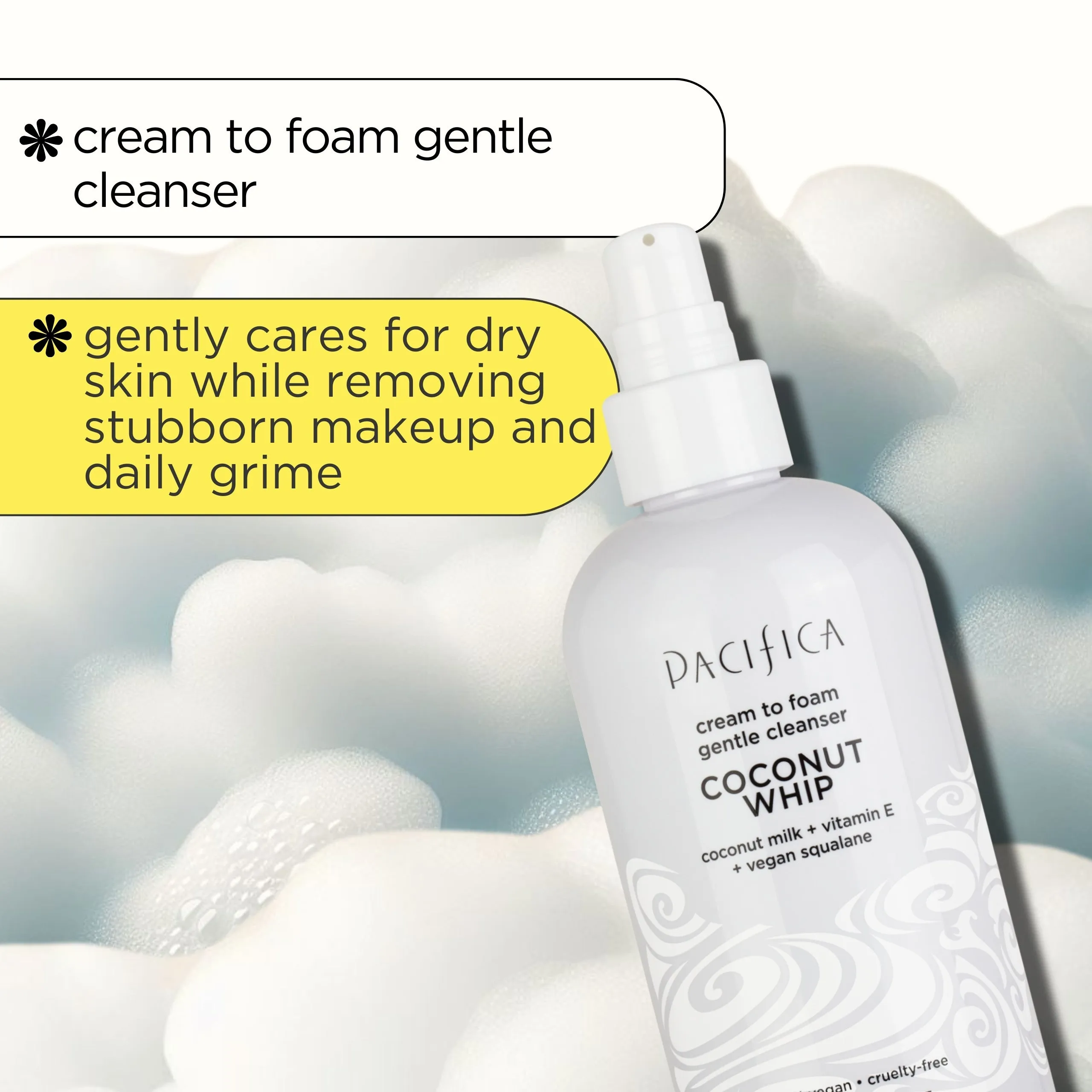 Coconut Whip Cream to Foam Gentle Cleanser