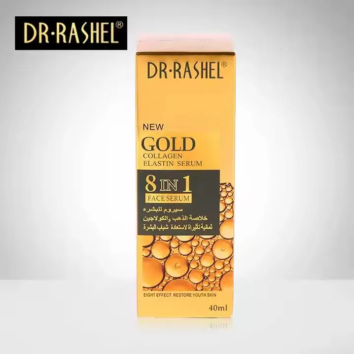 DR.RASHEL Gold Collagen Ampoule Elastin Moisturizing Anti Aging Make Up Primer Face Freshing Serum DRL-1255