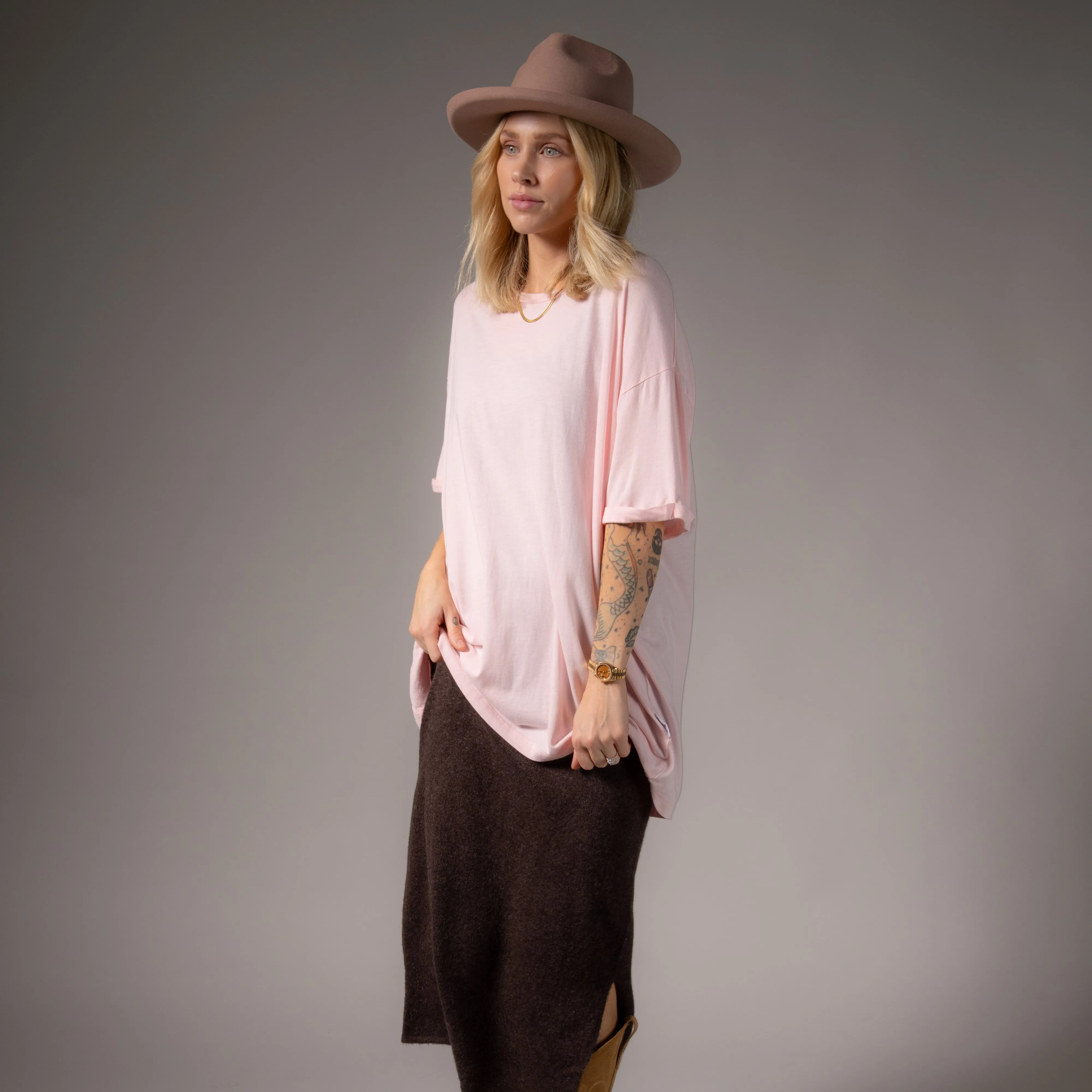 Essentials - Oversized Tee - Blush Pink