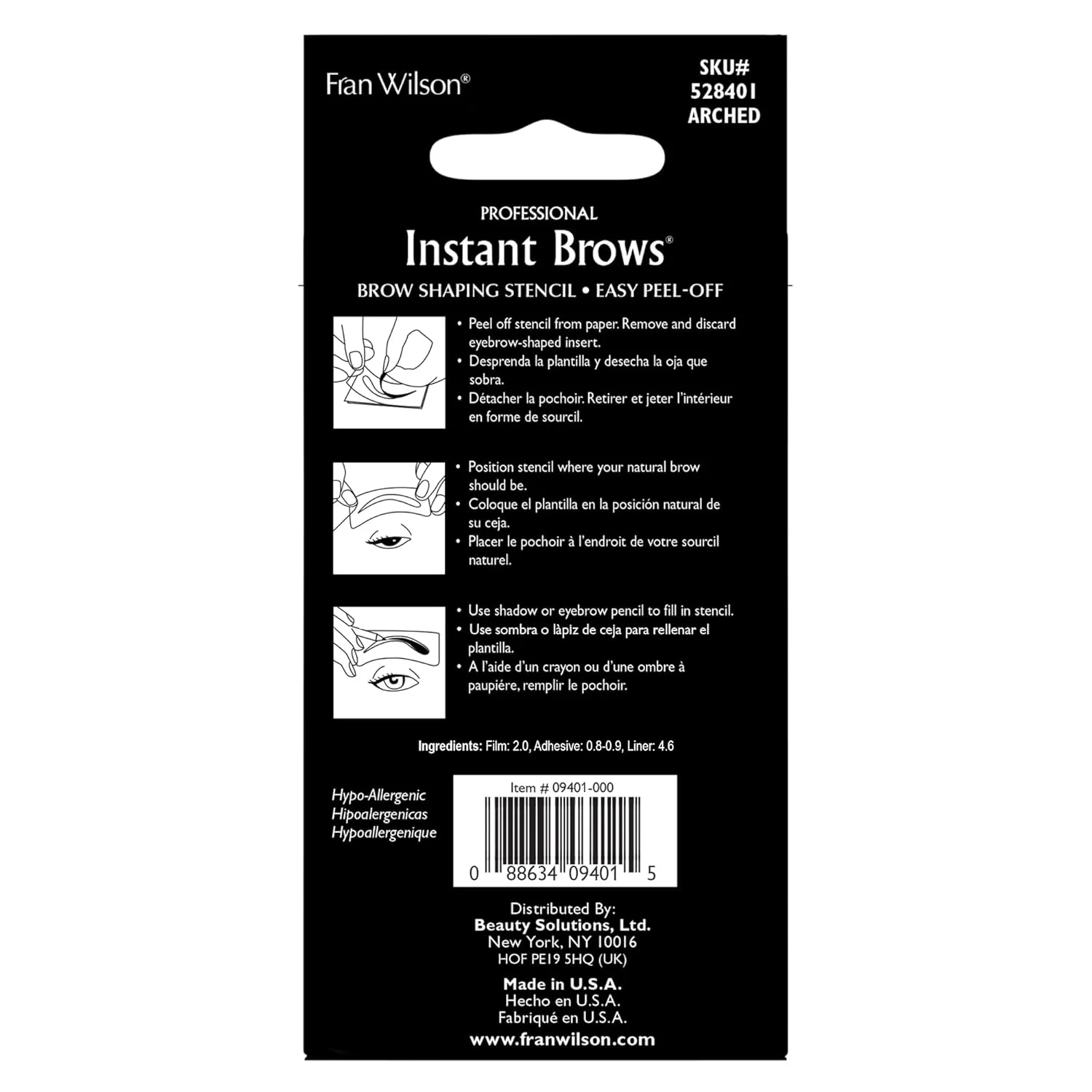 Fran Wilson (Arched) Instant Brows Adhesive Stencils Makeup Tool