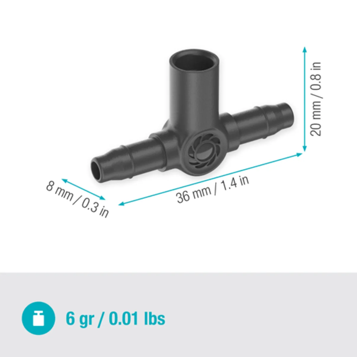 Gardena Micro-Drip System T-Joint for Spray Nozzles / Endline Drip Heads 4.6 mm (3/16") 13216-20 Irrigation System