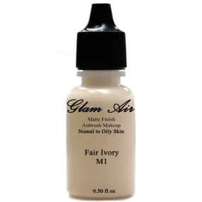 Glam Air Airbrush Makeup Foundation Water Based Matte M1 Fair Ivory Ideal for Normal to Oily Skin 0.50oz