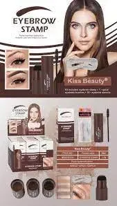 Kiss beauty One Step Eyebrow Stamp Shaping Kit - Maquillage pour sourcils en poudre