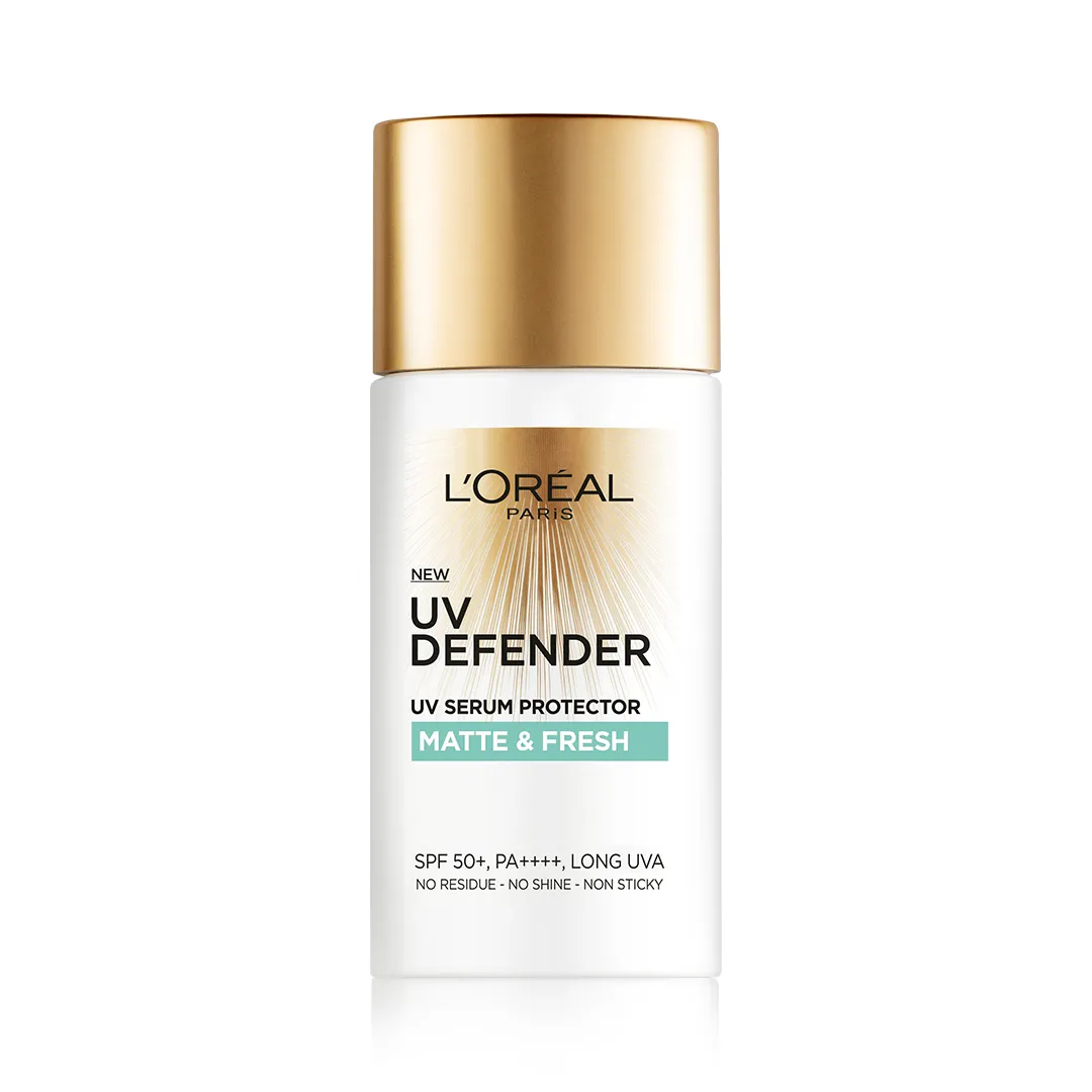 Lâ€™OrÃ©al Paris UV Defender Serum Protector Sunscreen SPF 50 PA   , Matte & Fresh, 50 ml | Lightweight Matte Sunscreen For Oily Skin | UVA & UVB Protection, 50 ml