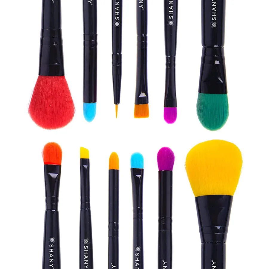 LUNA - 6 PC Double Sided Travel  Makeup Brush Set with Pouch