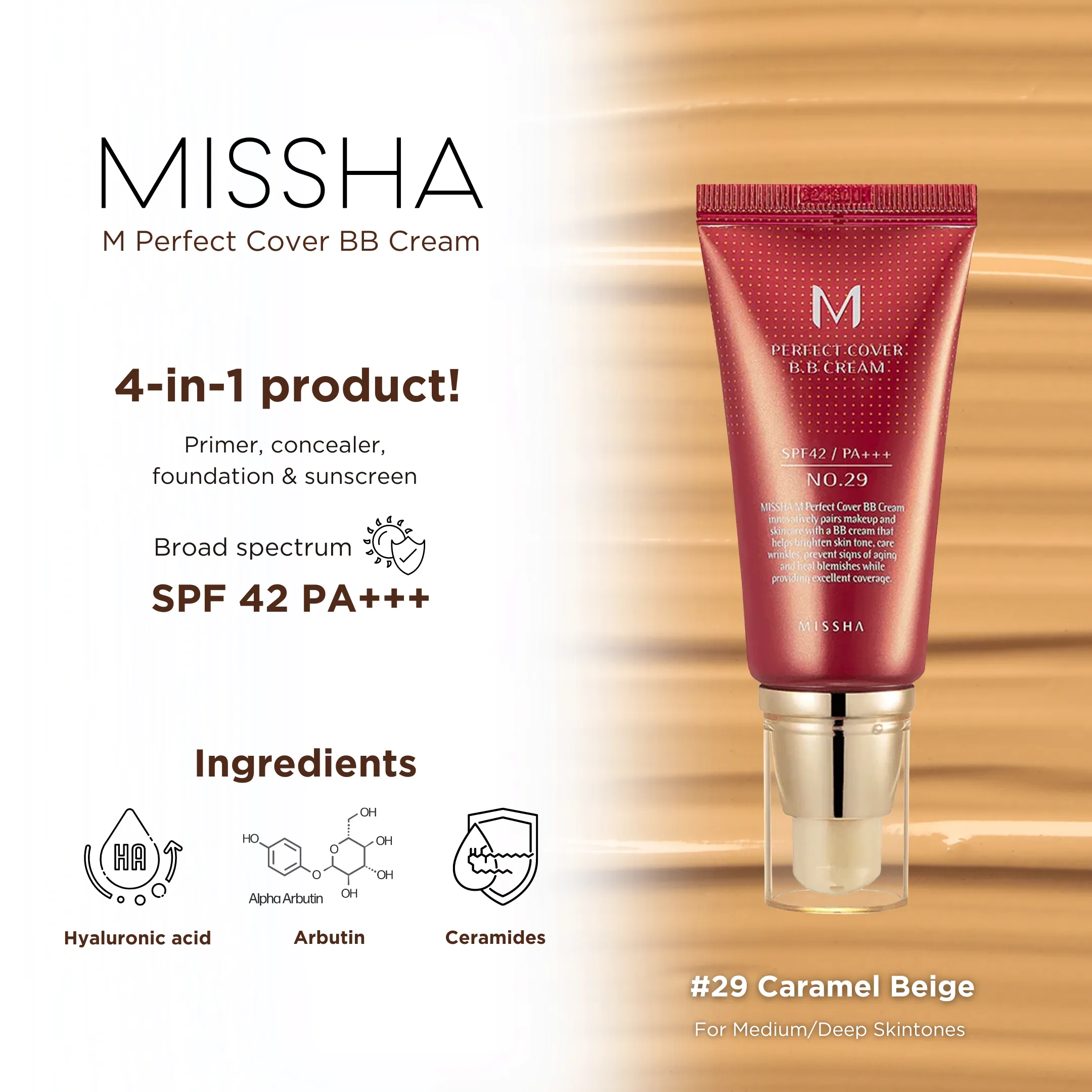 M Perfect Cover BB Cream SPF 42 PA    (29 Caramel Beige)