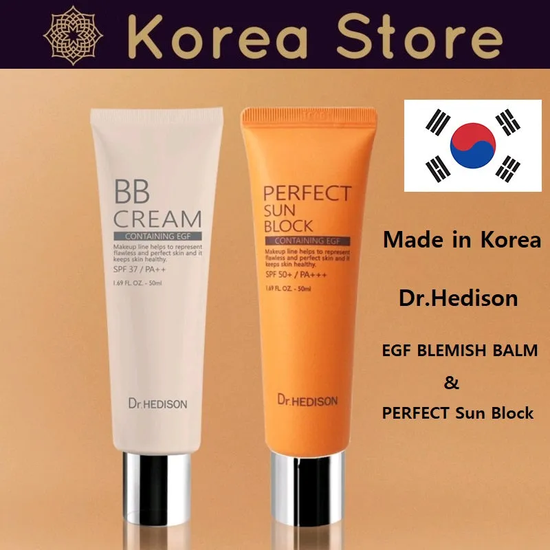 Made in Korea Dr.Hedison EGF BLEMISH BALM(SPF37/PA  ) & PERFECT Sun Block (SPF50  / PA   )