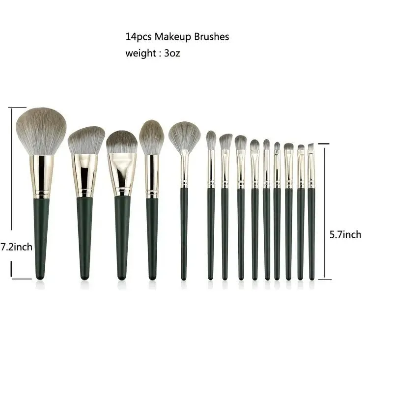 Makeup Brush Set 14Pcs Premium Synthetic Professional Makeup Brushes Foundation Powder Blending Concealer Eye Shadows Blush Makeup Brush Kit