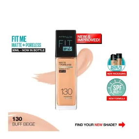 Maybelline New Fit Me Matte   Poreless Liquid Foundation SPF 22 - 130 Buff Beige