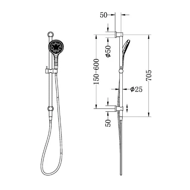 Nero Mecca Shower Rail With Air Shower II Brushed Bronze