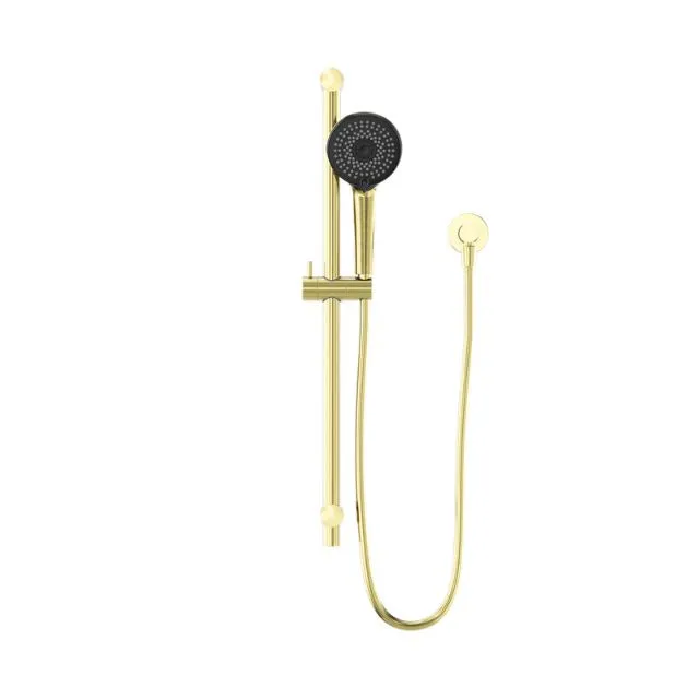 Nero Round Metal Project Shower Rail Brushed Gold