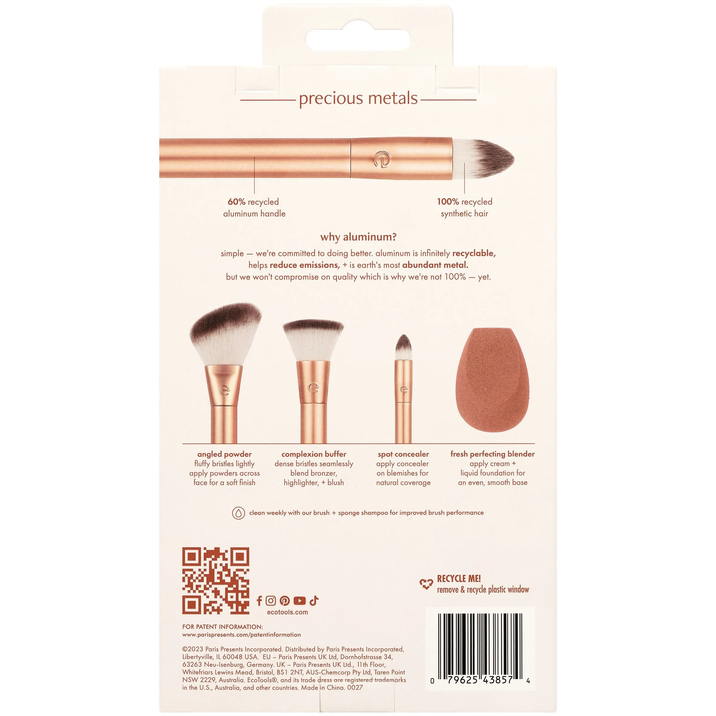 Precious Metals Face Blend   Sculpt Makeup Brush Set