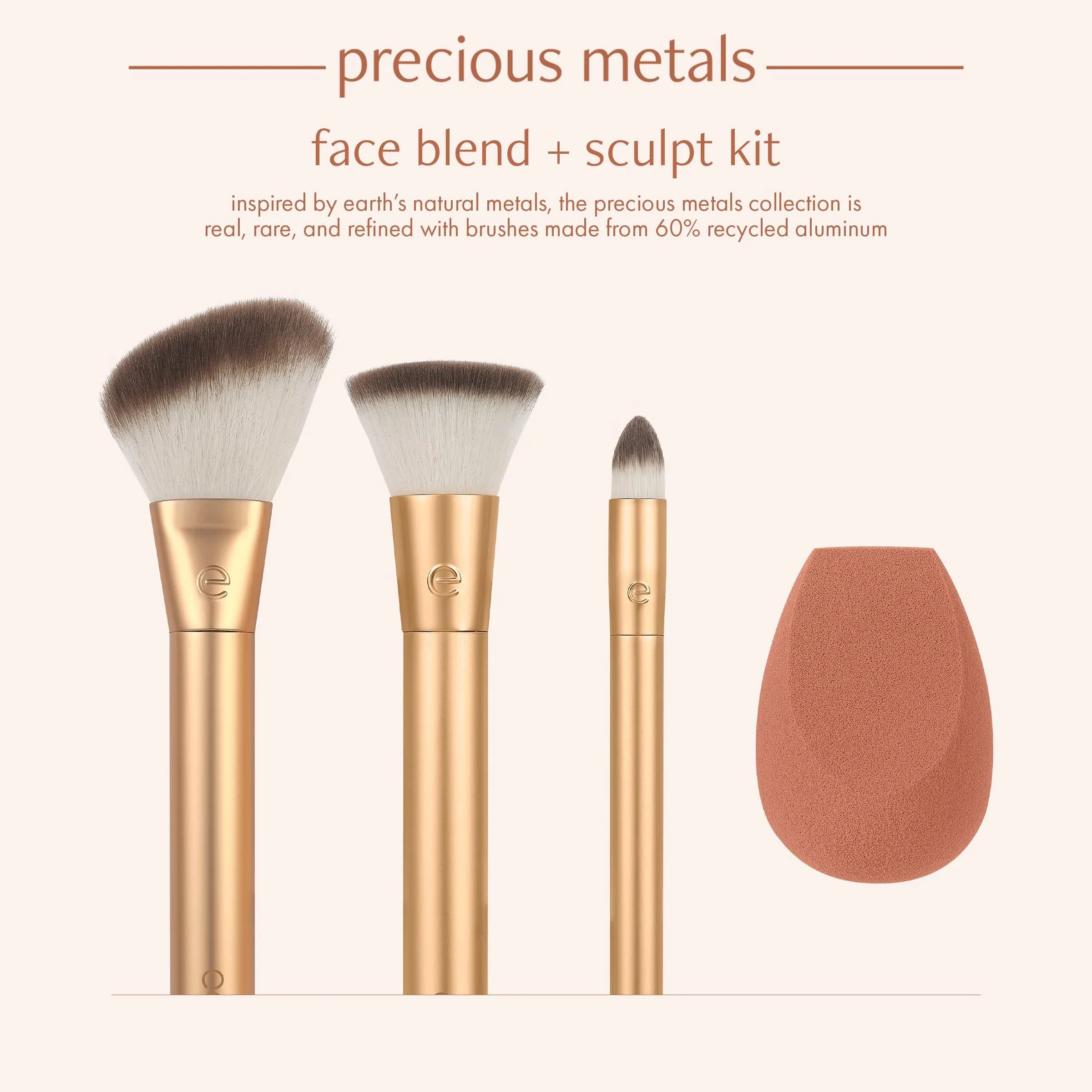 Precious Metals Face Blend   Sculpt Makeup Brush Set