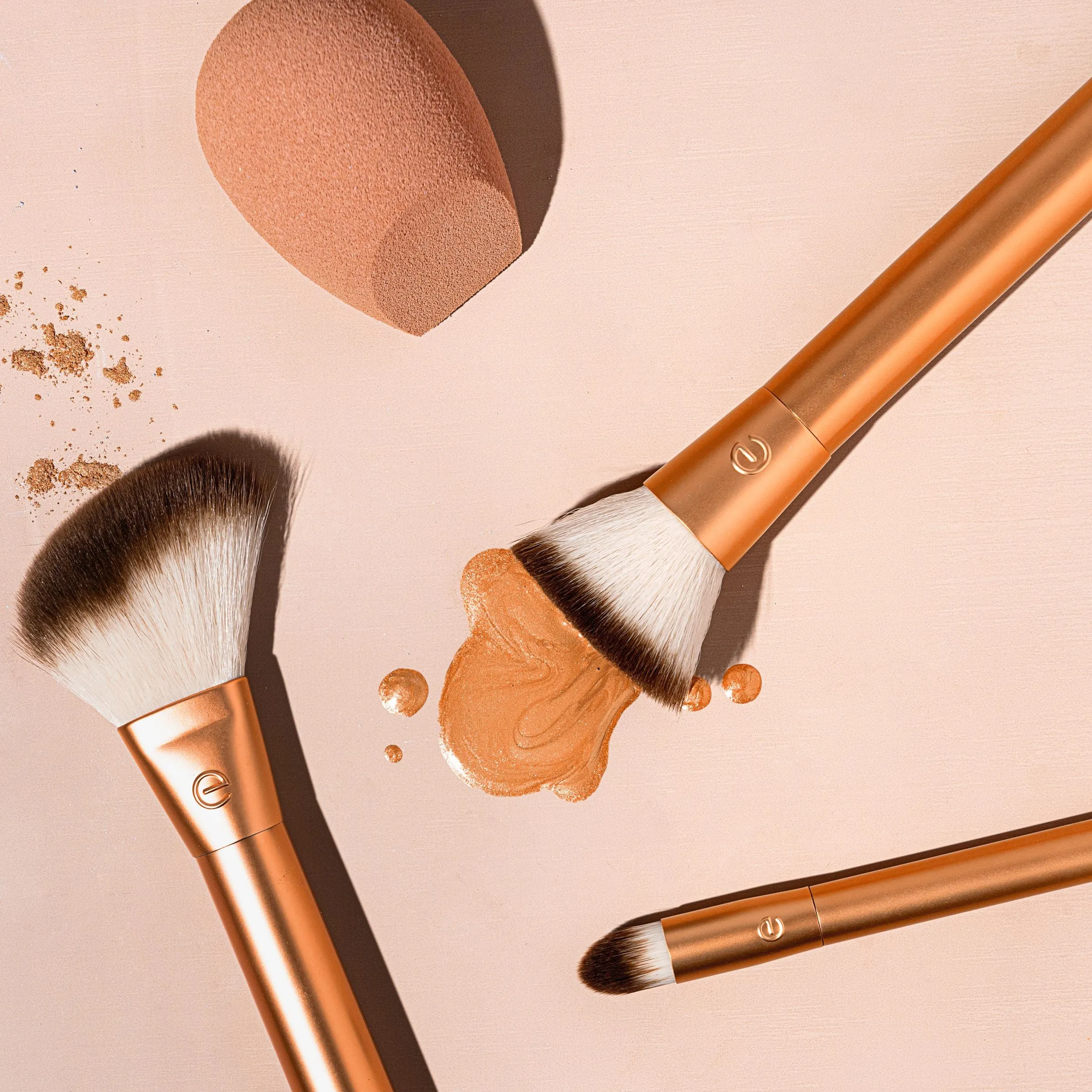 Precious Metals Face Blend   Sculpt Makeup Brush Set