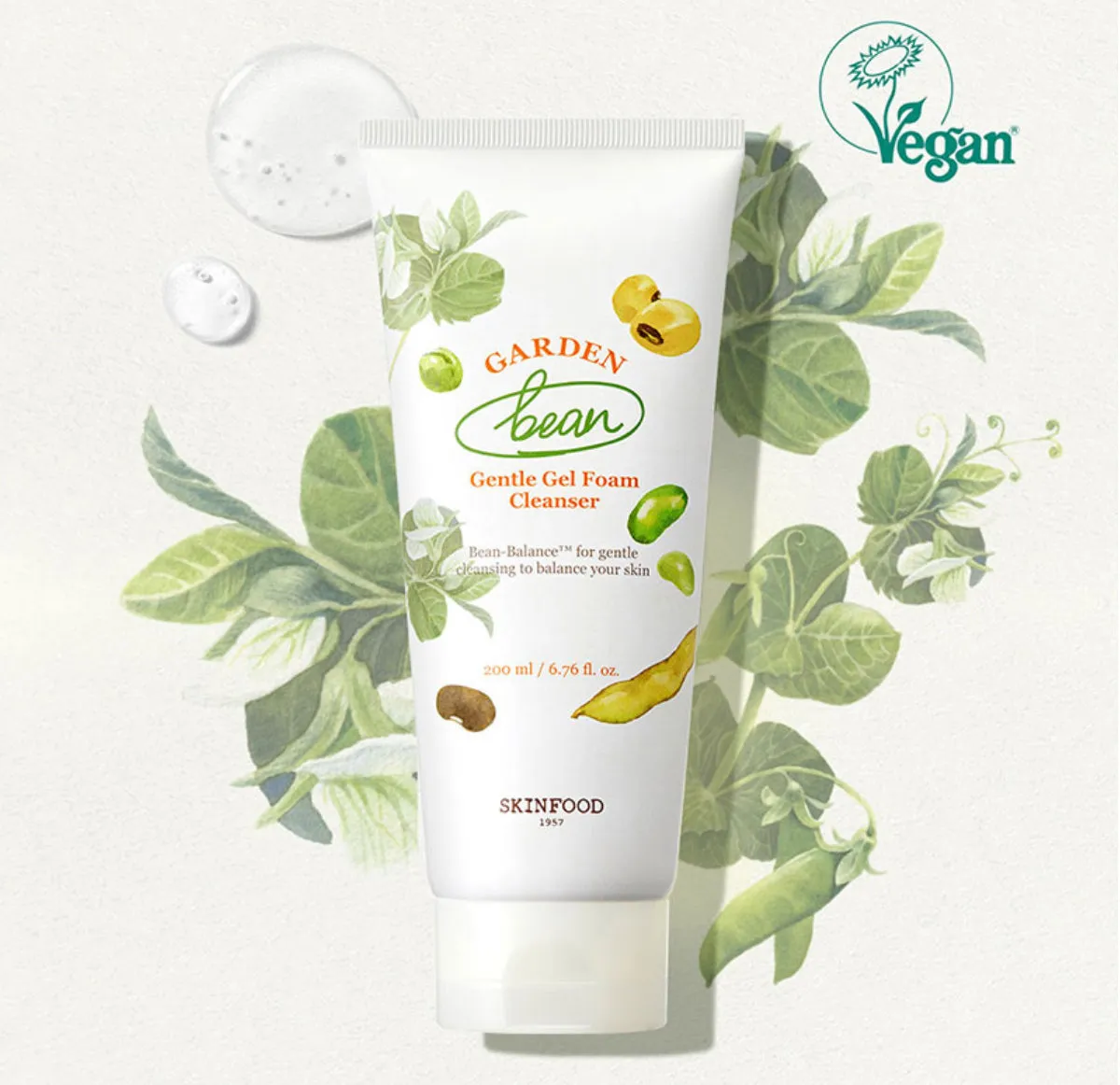 SKINFOOD Garden Bean Gentle Gel Foam Cleanser