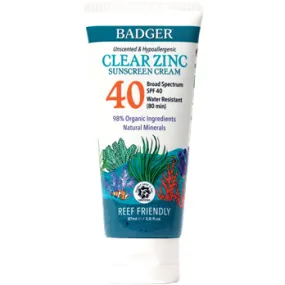 SPF 40 PL S Cl Zinc Sunscreen 2.9oz tube by W. S. Badger