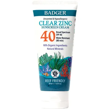 SPF 40 PL S Cl Zinc Sunscreen 2.9oz tube by W. S. Badger