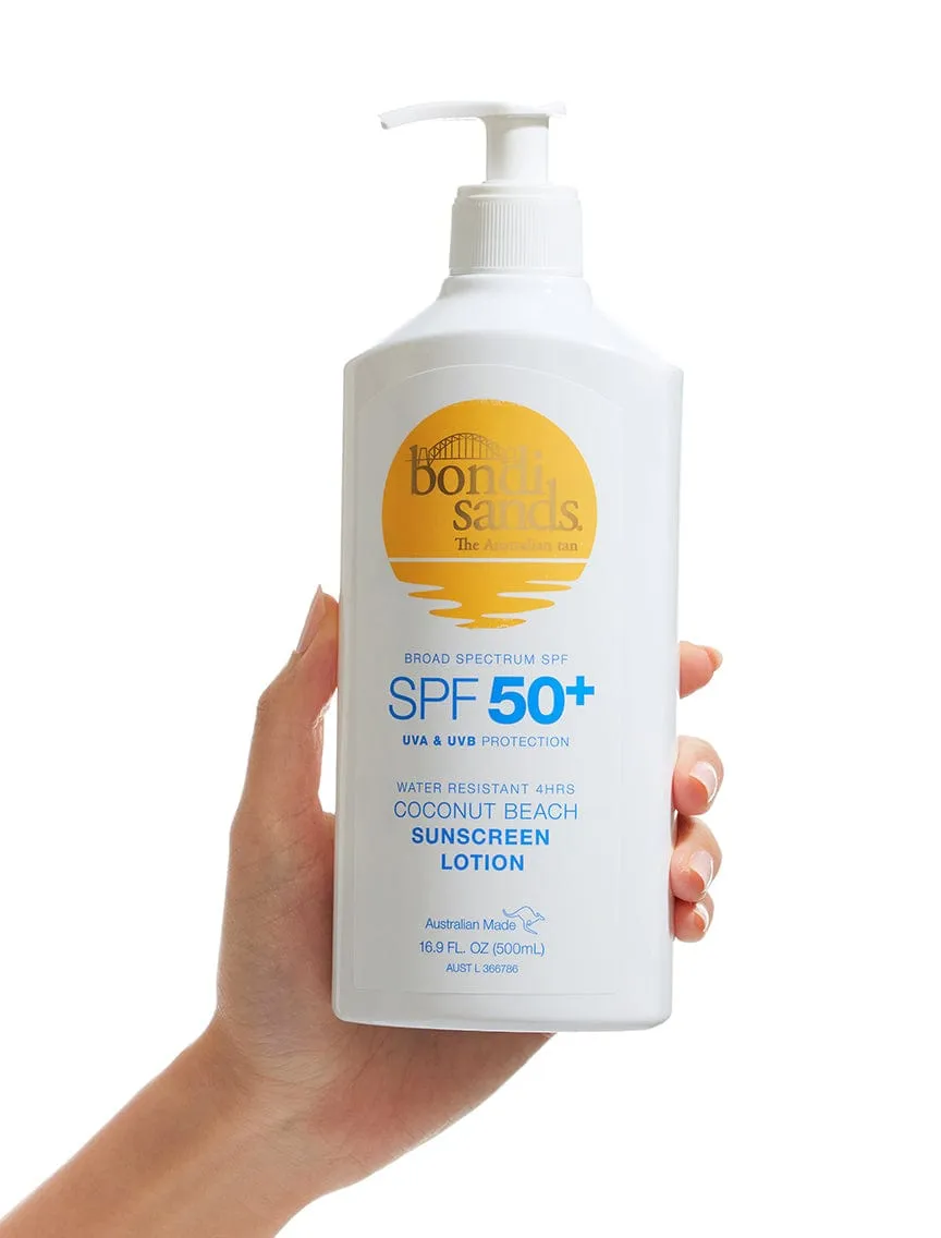 SPF 50  Body Sunscreen Lotion Pump Coconut Beach Scent