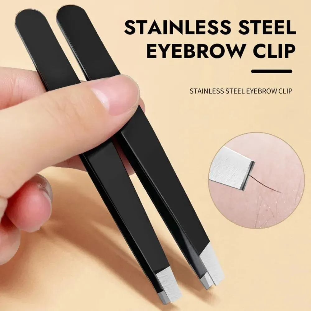 Stainless Steel Eyebrow Tweezer Set: Ultimate Brow Grooming Solution