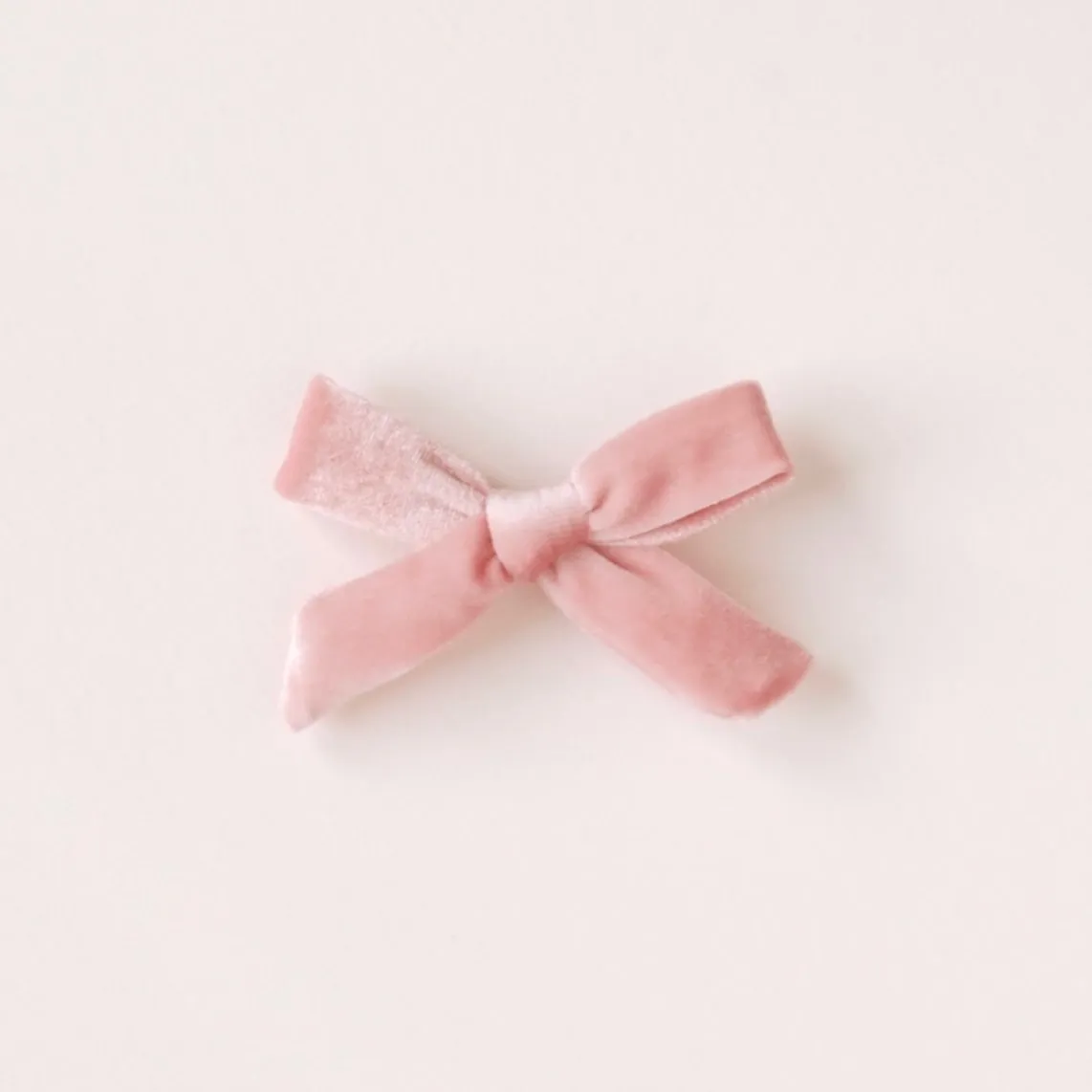 Velveteen Velvet Bow Children's Hair Clips - Blush