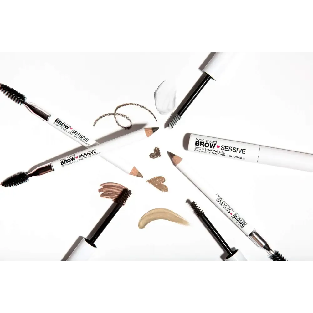 wet n wild Brow-Sessive Brow Pencil 9g- Medium Brown, Dual-Ended Eyebrow Pencil with Spoolie Brush for Thin and Thick Eyebrows, Natural Look Formula, Buildable Color Definition