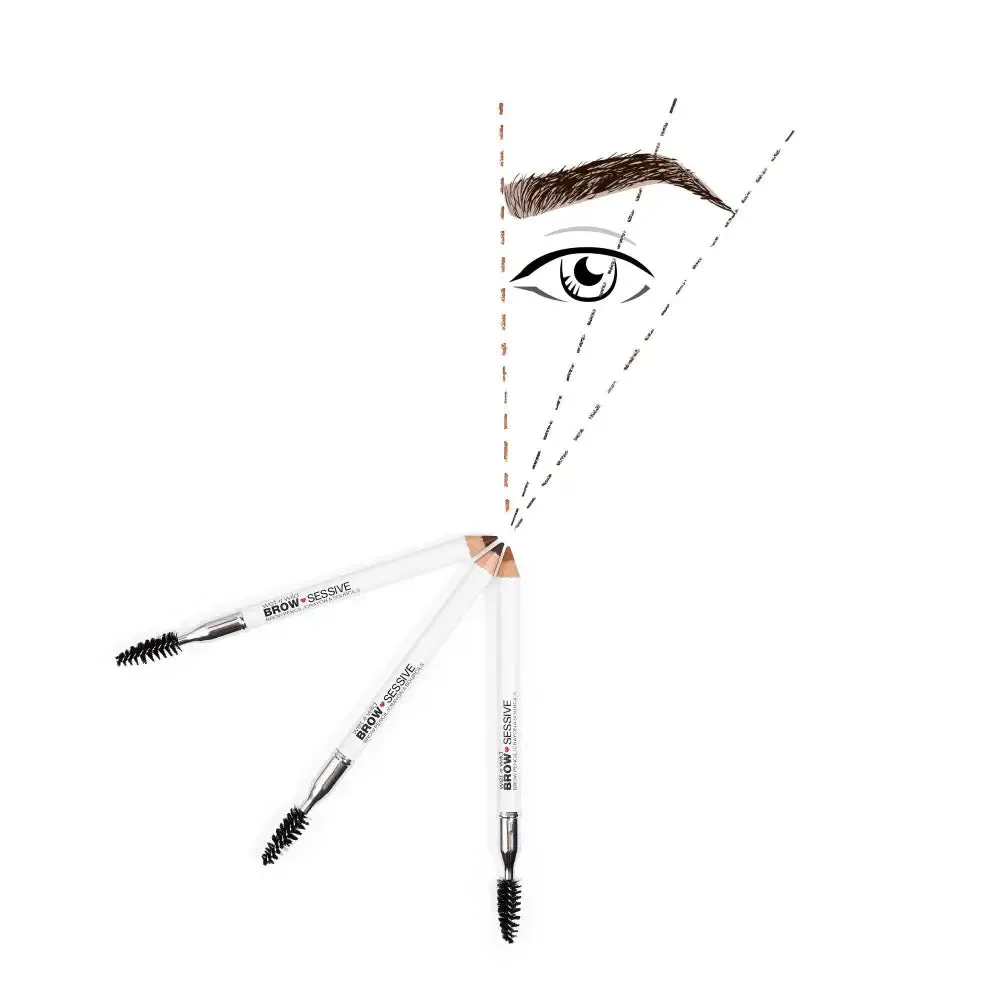 wet n wild Brow-Sessive Brow Pencil 9g- Medium Brown, Dual-Ended Eyebrow Pencil with Spoolie Brush for Thin and Thick Eyebrows, Natural Look Formula, Buildable Color Definition